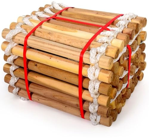 Feuerwehr-Strickleiter Für Balkon, Notfall-Evakuierungsleiter, rutschfeste Notleiter Aus Holz, Evakuierungsleiter Mit Haken, Tragfähigkeit 450 Kg(5M/16.4FT)