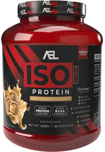All Sports Lab Iso Zero Protéine Café Glacé 2 kg – Isolat & Hydrolysat de Whey – 88% Protéines – Faible en Sucres – Goût Café Gourmand – Récupération & Sèche