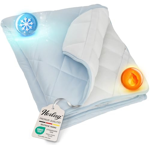 Herlag Matratzenauflage 90x200cm - 2-in-1 Wendeauflage mit Sommer- & Winterseite - Ganzjähriger Matratzenschoner - Cooling-Gewebe & Micro-Flanell - Waschbar & Trocknergeeignet - Öko Tex 100