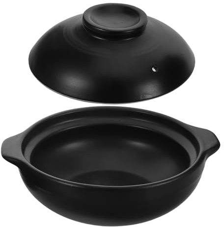 Ciieeo Pentola in Terracotta Da Cucina Casseruola in Ceramica Per Zuppa Con Coperchio Pentola Per Cucinare Terrine Zuppe e Riso Per Pasti Casalinghi Resistente Al Calore