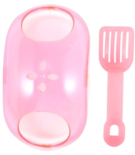 Supvox Kleintier Sandbad Badewanne mit Schaufel für Hamster Chinchilla Langlebiger Kunststoff Tragbar Kippsicher Stresslindernd Geeignet für Kleine Haustiere Wie Hamster Zufällige Farbe
