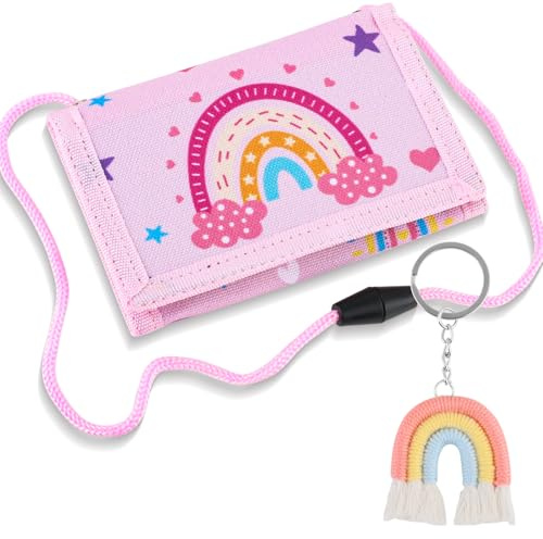 Fizdoqg Portmonee Kinder Regenbogen, Regenbogen Wallet Mädchen