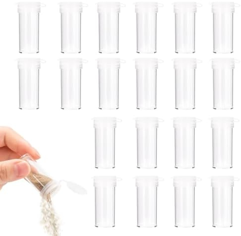 ZORVYN 20 Pcs Salières Mini Salières et Poivrières en Plastique Transparent pour Camping, Voyage, Maison et Travail (6g)