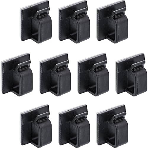 Inline Pack of 10 Cable Holder Adhesive Base M, Strong Adhesive, for Fairy Lights, Cable Organisation, Black, Nylon, 3M Adhesive Pad, Durable, 59971E