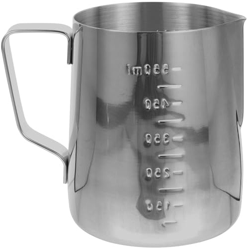 BESPORTBLE Pichet Mousseur Acier Inoxydable avec Graduation Pot à Lait Ergonomique pour Cappuccino Latte Art et Mousse de Lait Facile à Nettoyer