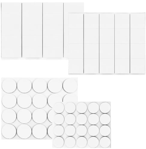 ISSANG Almohadillas adhesivas de doble cara extrafuertes - 80 unidades de almohadillas adhesivas de espuma, resistentes al agua para el hogar, oficina, coche y escuela, grosor de espuma de 1 mm
