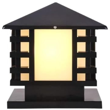 MEIZHITU Esterna Lampada Luci da Esterno in Acciaio Inossidabile Pilastro in Vetro Giardino Paesaggistiche Cancello per Villa Patio Impermeabili Decorazioni per Il Giardino(40cm)