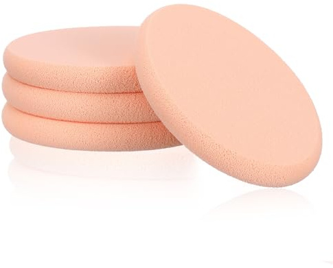 Nogeqi 4 st platta makeupsvampar för foundation, oval foundationssvamp, sminksvamp för ansikte, svampar makeup-applikator för naturligt lätt mjuk långvarig