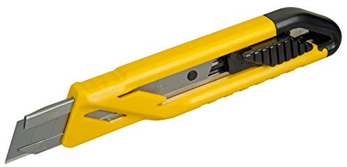 Stanley Cutter Autolock, 18mm Klingenbreite, ABS-Kunststoffheft, Edelstahl-Klingenführung, inklusive 2 Klingen, 0-10-280