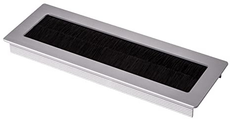 SOTECH 1 x Kabeldurchlass Toledo aus Aluminium Silber eloxiert 200 x 70 mm, Einbaumaß: 190 x 62 x 15,3 mm Kabeldurchführung