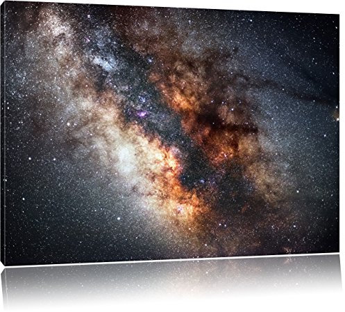 Pixxprint Zentrum der Milchstraße, Größe: 60x40cm, Leinwandbild, fertig gespannt, Wandbild, Dekoration, Kunstdruck, kein Poster