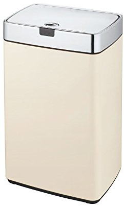 Dihl 35L Iris Cream with Chrome Lid Rectangle Stainless Steel Auto Touchless Hands-Free Sensor Kitchen Waste Dust Bin Automatic Motor