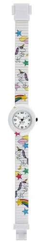 HIP HOP, Collezione Kids Fun, Orologio Bambina Unicorn, con Cinturino in Silicone Intercambiabile, Pratica Chiusura, Cassa 28 mm, Movimento al Quarzo, Resistente all'Acqua, Lunghezza Regolabile
