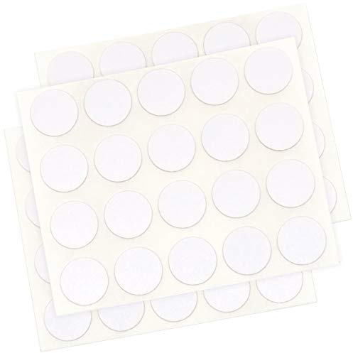 Adsamm® / 60 x Abdeckkappen/Weiß/Ø 13 mm/rund / 0,45 mm dünne Selbstklebende Möbelpflaster