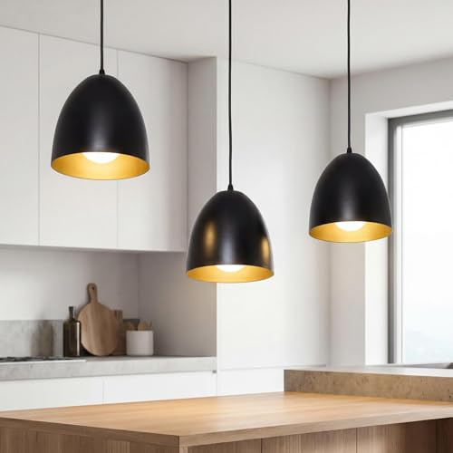 Licht-Erlebnisse Hängeleuchte Küche, Pendelleuchte Esstisch, Esszimmerlampe Metall, Kücheninsel Leuchte, E27 Pendel Lampe, Esszimmer, Küchenlampe Retro