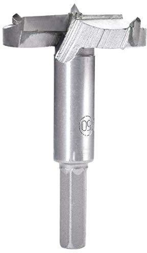 KATUR 50mm Forstner-Bohrer, Bohrer für Holzbearbeitung, Lochsäge für Scharniere, Hartmetallspitze, Rundschaftfräsen für Scharniere, Sperrholz, MDF, CNC-Werkzeug (50mm)