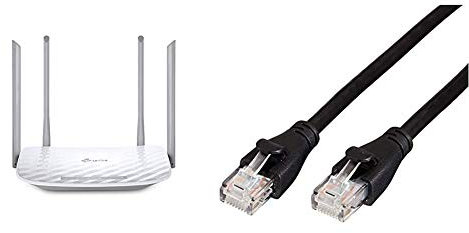 TP-Link Archer C50 Routeur Gigabit Wi-FI AC 1200 Mbps Gigabit, 5 Ports Ethernet, 1 Port USB 2.0, Support IPv6 & Amazon Basics Câble réseau Ethernet RJ45 catégorie 6-1,5 m