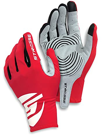 ＳＴＲＡＳＳＥ STRASSE sports actiity Gloves Simulator Racing Driving Steering Wheel Controller (Red, M)