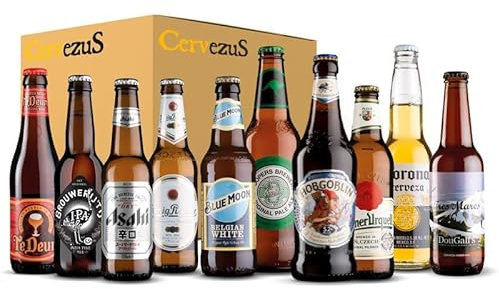 Set del Mundo (10 Variedades) – Pack Regalo Degustación Internacional – Cervezas Artesanales Importadas – Regalo Original para Amantes del Sabor
