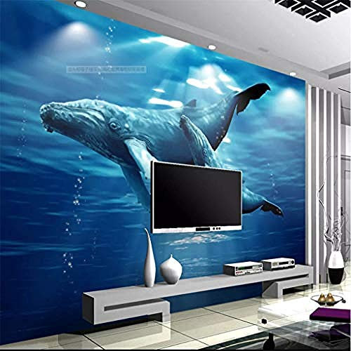 Wandbild 3D Kreative Buckelwal Mutter und Kind Tapete Wohnzimmer Schlafzimmer Buntes Poster Moderne Wanddekoration Wanddekoration fototapete 3d Tapete effekt Vlies wandbild Schlafzimmer-200cm×140cm