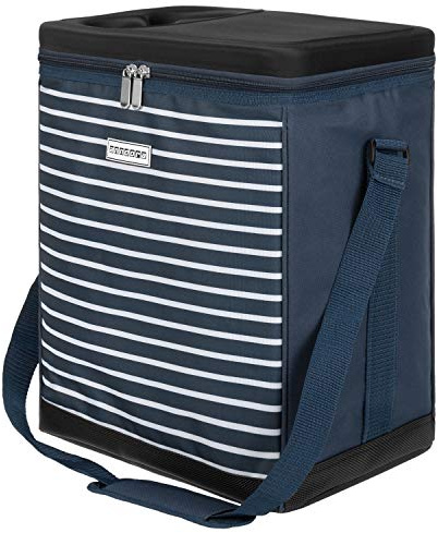 anndora Kühltasche 32 Liter Navy blau weiß - auch passend als Kühleinsatz für Einkaufstrolley carrycruiser
