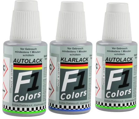 F1COLORS Lackstift 3x20ml für TESLA WHITE WATER PEARL PPSW Multi-Coat #J336