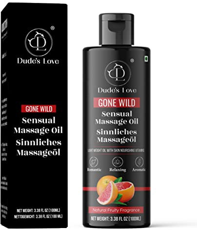 DL Organic-Edible Fruity Sensual Body Massage Oil | Essential Oils of Grapefruit & Lime Coconut oil Sesame Oil Couples | Intimate Oil for Date Night & Massage Therapy | Non-greasy Non-Staining-100 ML