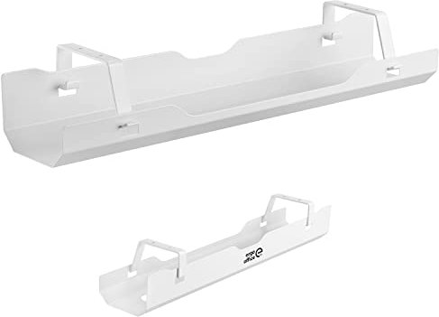 Ergo Office ER-431 Canalina per cavi Portacavi sotto scrivania Raccoglicavi Passerelle portacavi 60cm Salvaspazio (Bianco)