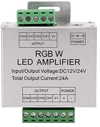 WANGCL Aluminum RGBW Amplifier 4CH Data Signal Repeater Support PWM DC12V/DC24V for RGB/RGBW Controller