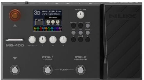 NUX MG-400 Multi Effects Pedal, Amp Modeling, 512 Proben IR, 10 unabhängige bewegliche Signalblöcke