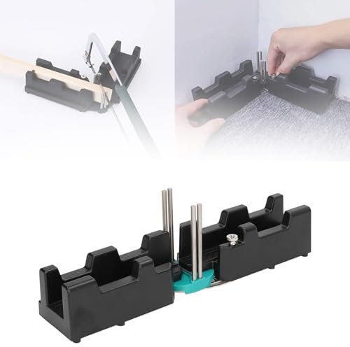 DEWIN Miter Angles Cutting Tool,2 in 1 ABS Black High Accuracy Wear Resistance Measuring Template Instrument