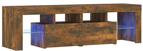 vidaXL TV-Schrank mit LED-Leuchten Räuchereiche 140x36,5x40 cm