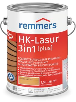 Remmers HK-Lasur 3in1 [plus] pinie/lärche, matt, 2,5 L, Lösemittelreduzierte Premium-Holzschutz-Lasur für außen, 3in1, schnelltrocknend, langlebig