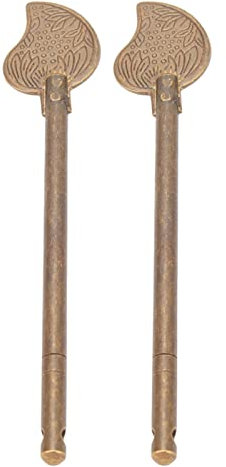 2 Pezzi Chiusura per Porta, Perno di Bloccaggio in Ottone a Forma di Foglia Retro Chiave per Armadio Scrocco per Serratura Antica Scatola Maniglia Decorazione Fibbia