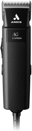 Andis 12845 Ultra-Light 2-Speed Professional-Grade Detachable Blade Clipper, Animal/Dog Grooming, for All Coats & Breeds, AG, Black