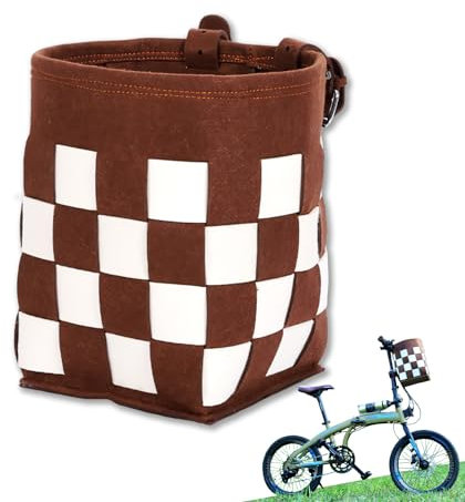 Fahrradkorb Vorne, E-Bike Zubehör, Lenkertasche Fahrrad, Scooter Tasche, E-Scooter Tasche, Tasche für E-Scooter, Faltbares Filzmaterial, Geeignet für die Meisten Roller (Kaffeefarbe)