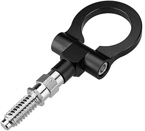 Abschlepphakenschraube 1 Stücke Universal Car Tow Hook Passt Passend Für BMW Passend Für Mercedes-Benz Passend Für Audi European Auto Auto Anhänger Ring Schlepphaken Eye Dewow Bunt (Color : Black)