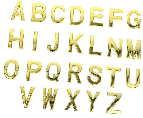 UKCOCO 26stücke Tür-alphabet-zeichen Selbstklebende Alphabetschilder Für Draußen Adressalphabetschilder Aus Strapazierfähigem Material Für Holztüren Holzwände Und Briefkästen Klaren Und e