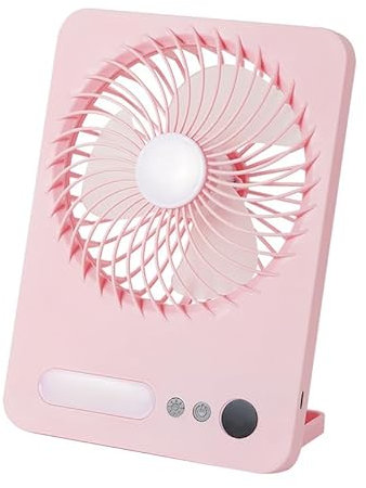 Stock Líder-Pequeño ventilador de computadora USB portátil personal, 3 velocidades, mini ventilador de refrigeración de mesa de computadora con batería recargable, funcionamiento silencioso (Rosa)