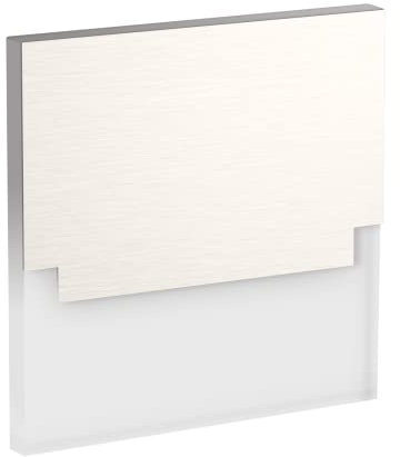 LED Treppenlicht | warmweiß 3000K | Unterputz Treppenbeleuchtung | indirekte Beleuchtung | quadratisch | Stufenleuchte Edelstahl gebürstet | Wandeinbauleuchte inkl. Trafo für 230V