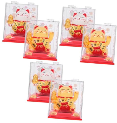 PRETYZOOM 6 STK Glückliche Katze Japanische Glückskatze Tiere Katze Glücksgeschenke Exquisiter Katzen-wellenarm Chinesische Katze Winkt Mit Dem Arm Katze Pp