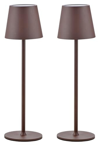 2 lampade dimmerabili LED da tavolo senza fili, ricaricabili, luce calda 3000 K, lampada da tavolo per interni ed esterni, con USB-C, alluminio, IP54, impermeabile, colore nero
