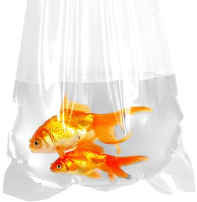 AlfaEx fiskepåsar, 30 cm x 45 cm läckagesäker, rundad botten, klara plastfiskväskor för tropisk och marin fisktransport, 225 mått. 10-pack