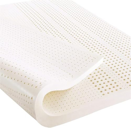 KUGGKKTP Matratzenauflage aus Naturlatex, 100% natürlich, Schlichtes Design, entspannende Schlafzimmer-Latexmatratze mit Auflage, lindernde Matratzenauflage bei Rückenschmerzen (4 Zoll, 120 x 200 cm
