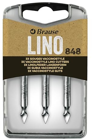 Brause 300848B - Blisterbox mit 3 Schreib-und Kalligraphiefedern, Stenofeder (Nr 848), geeignet für Englische Schreibschrift, 1 Box