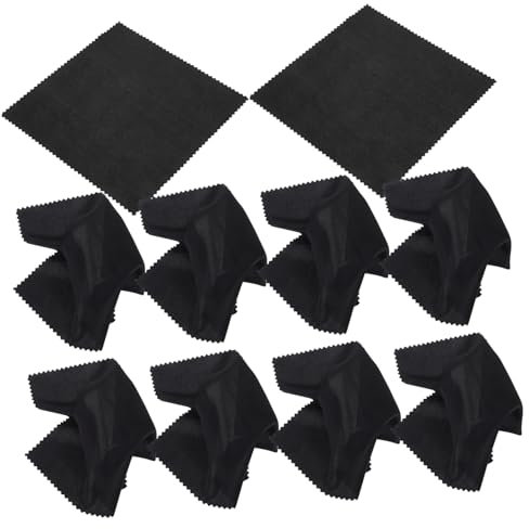 Ipetboom 10 Stück Schwarze Baumwoll Bildschirmreinigungstücher 14x14cm Fusselfreies Brillen Und Smartphone Reinigungstuch Wiederverwendbar Für Laptop Tablet Kamera Linsen