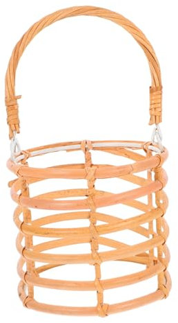 PRETYZOOM Linterna De Aromaterapia De Ratán Tejida Mano con Asa para Decoración De Mesa De Cocina Porche De Vela Rústico