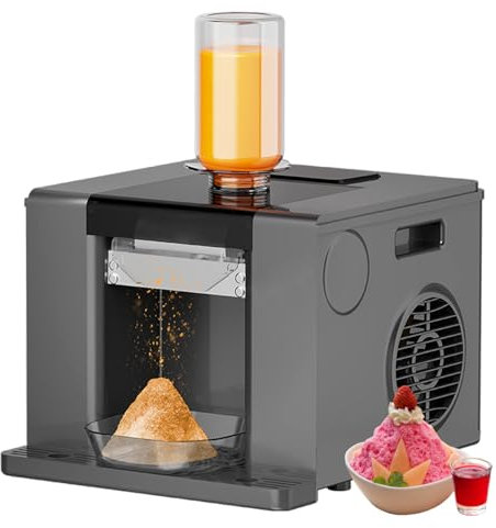 Machine À Glace Pilée Professionnelle, Nettoyage Par Simple Pression, Broyeur À Glaçons Électrique, Avec Fût De 750 Ml Et Bac De Réception Séparé, 60 Kg/Jour, Pour Glaces Au Lait,Black