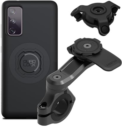 QUAD LOCK Lenker Handyhalterung PRO für Motorrad mit Vibrationsdämpfer und MAG Hülle für Galaxy S20 FE