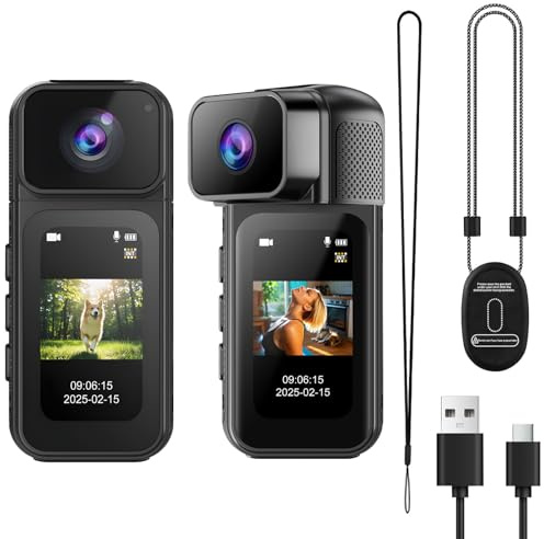 HUAJUN Action Cam 180° Rotation des Objectifs WiFi Caméra, 2.7K Action Caméra mit 170°Widetwingle,Bicycle Video Caméra, Helmkamera, Body Cam für Vlogs, Voyages, Outdoor